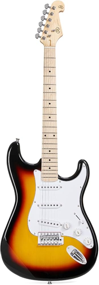 SX エレキギター ストラトタイプ 3トーンサンバースト Amazon | SX
