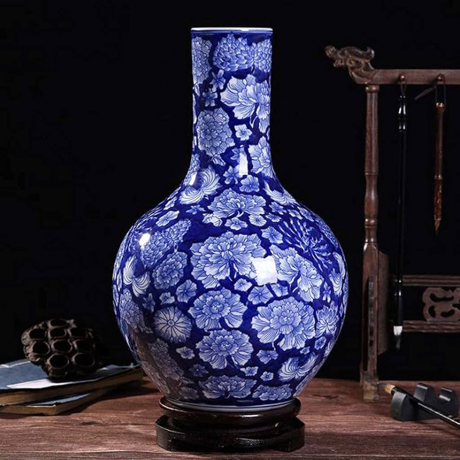 中国美術 多唐子 多彩草花蝶芭蕉扇紋 砂こうだい 花瓶 景徳鎮 Amazon