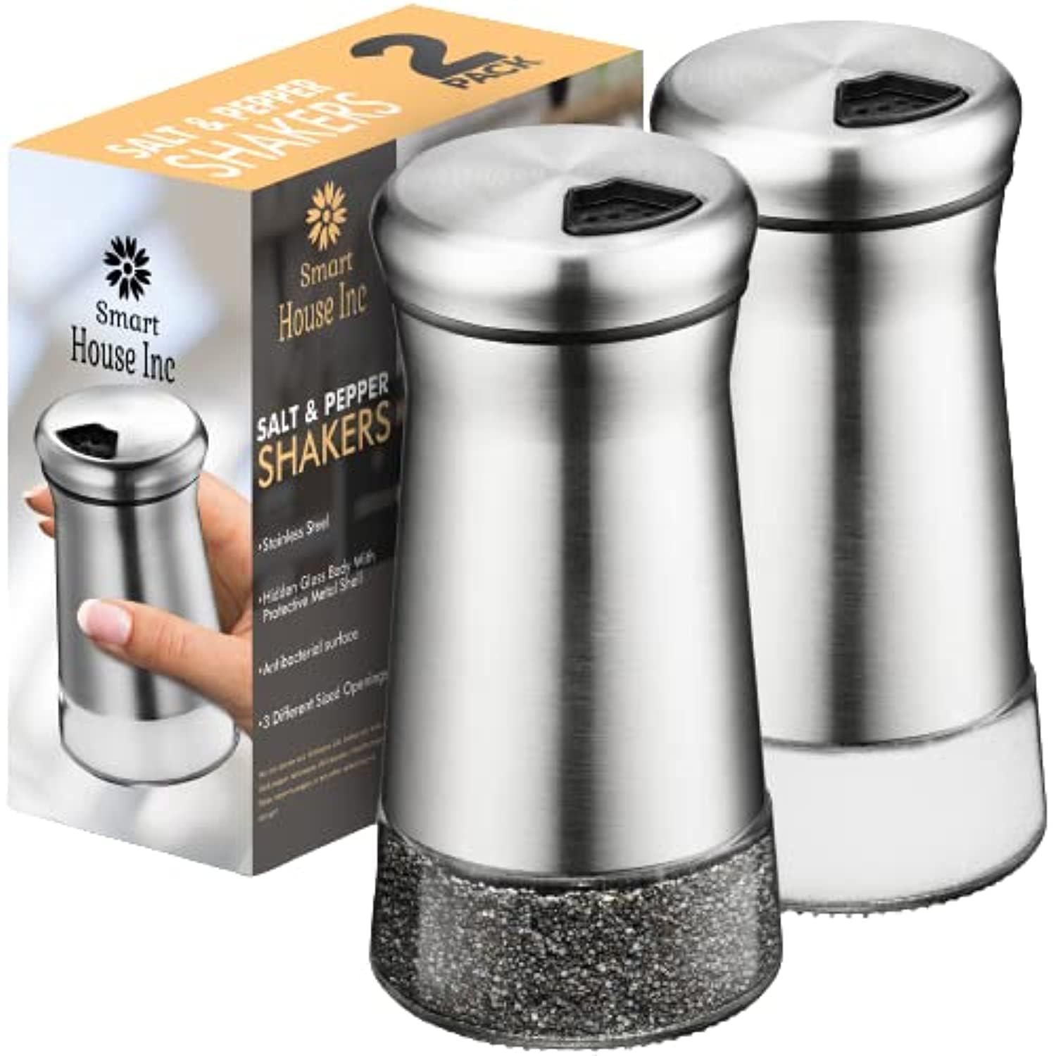 Amazon.com: The Original Salt and Pepper Shakers set - Silver