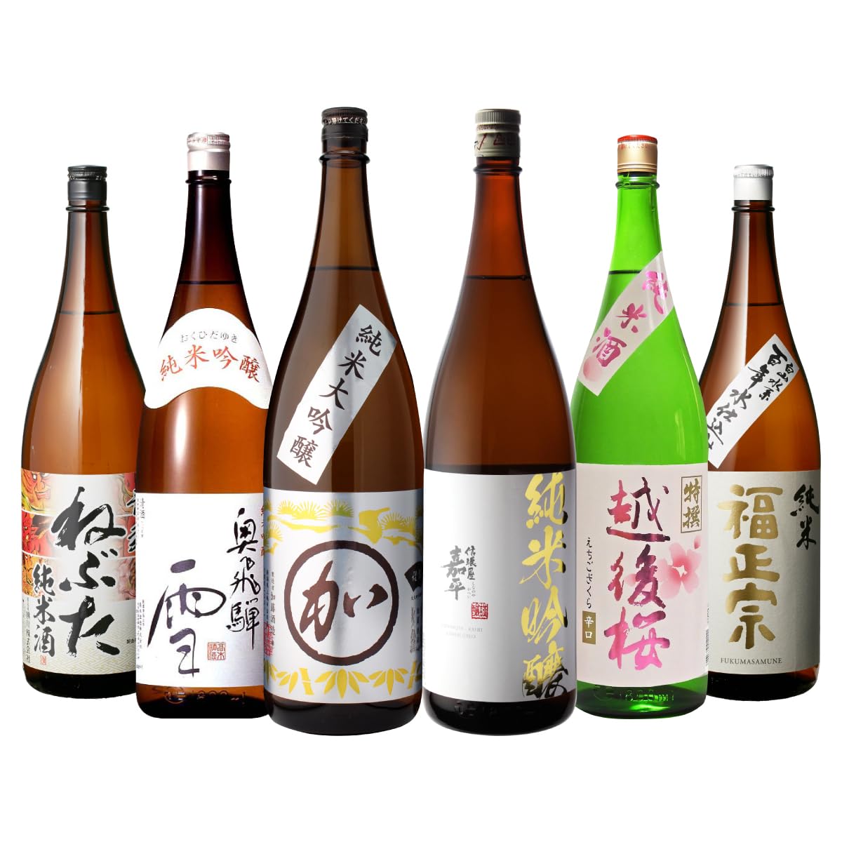 080308 激安 日本酒 各種 6本セット 1800ml 龍力 笑四季 黒牛 浪の