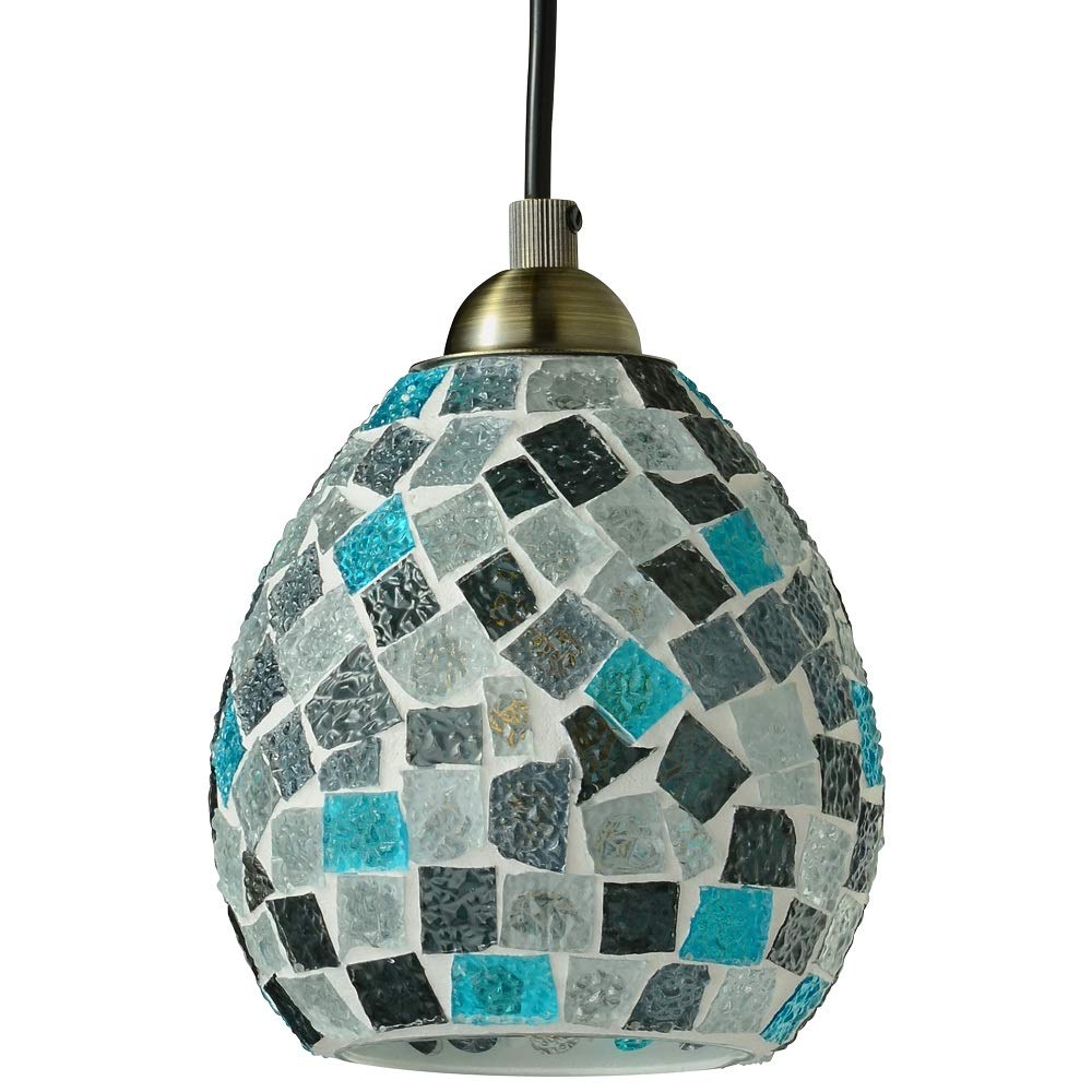 ビンテージ品◾️ステンドグラス調デザイン モザイク柄 天井照明