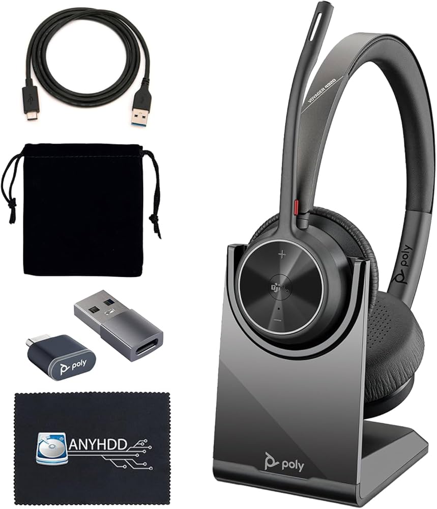Amazon.com: Poly Voyager 4320 UC Wireless Headset & Charge Stand