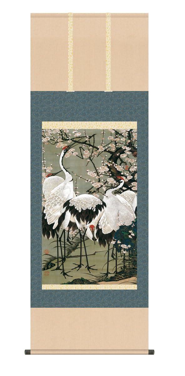 AKa6922伊藤雲棟因幡鯉図肉筆掛軸