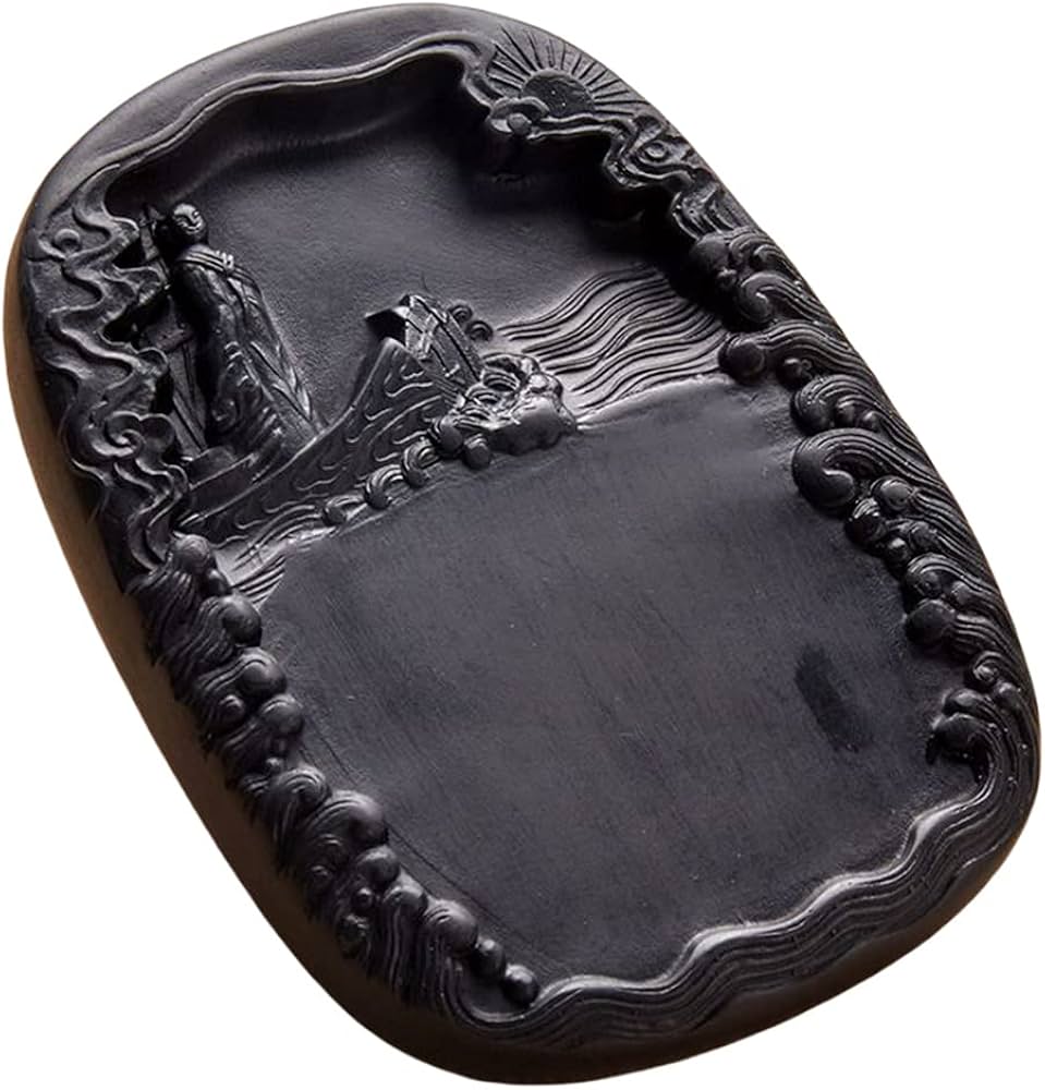 Amazon | 硯 すずり 硯石 澄泥硯 中国四大名硯の一つ 墨池 天然原石