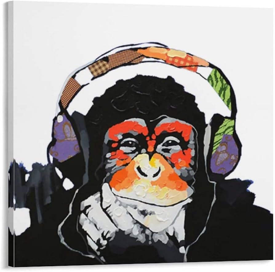 Amazon.co.jp: Banksy バンクシー版画-ヘッドホンを持ったイデア