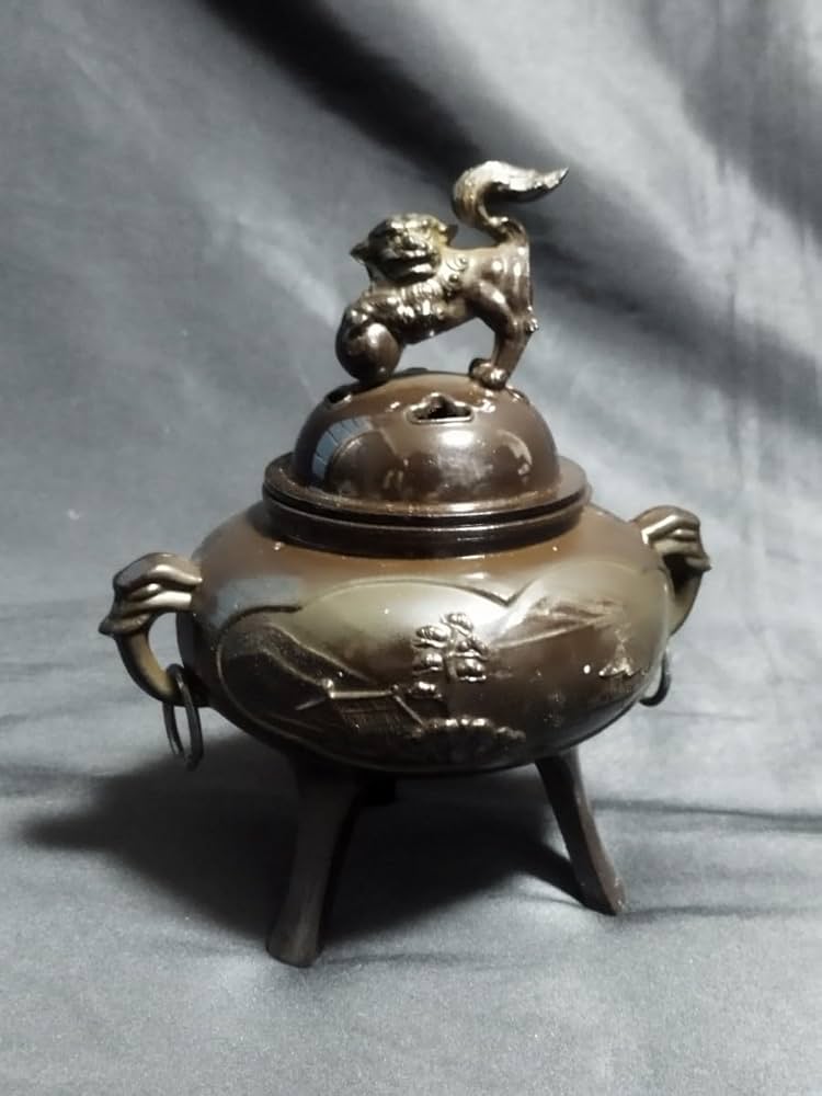 銅器 香炉 竜紋香炉 獅子炉 室内薫香炉 茶道具 香道具 工芸品 置物