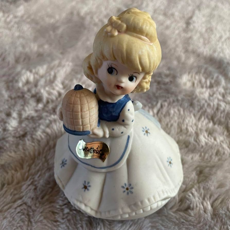 昭和レトロ KATO 工芸 オルゴール 陶器人形 ビンテージ 日本製 昭和