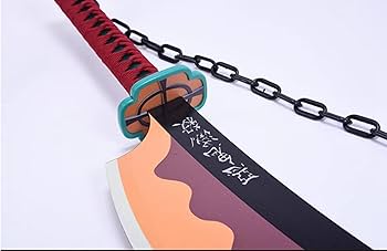 宇髄天元 二刀流武器 チェーン付き コスプレセット 宇髄天元 二刀流