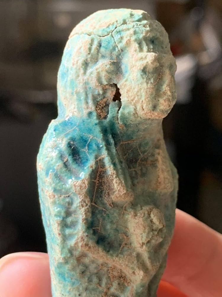 古代エジプト出土ファイアンス製ウシャブティガンダーラホルススカラベ