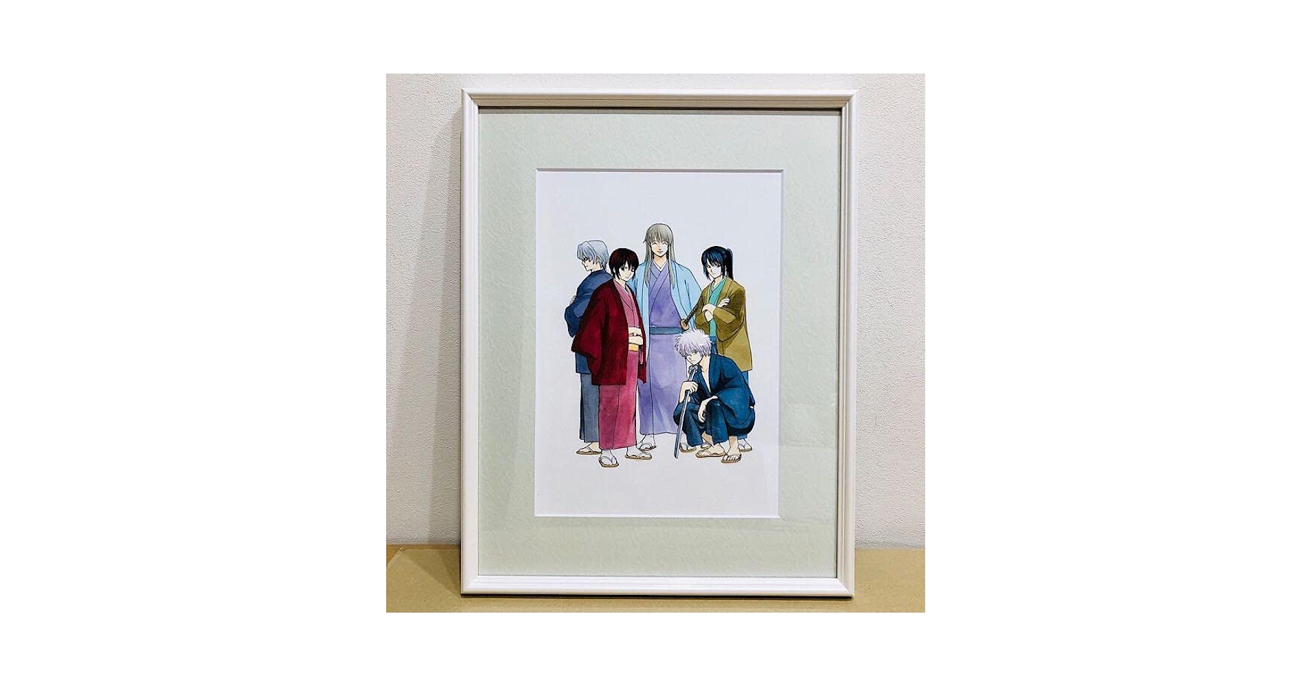 銀魂 複製原画 集合 額縁入り 原画イラストボード 付属品付)銀魂 複製