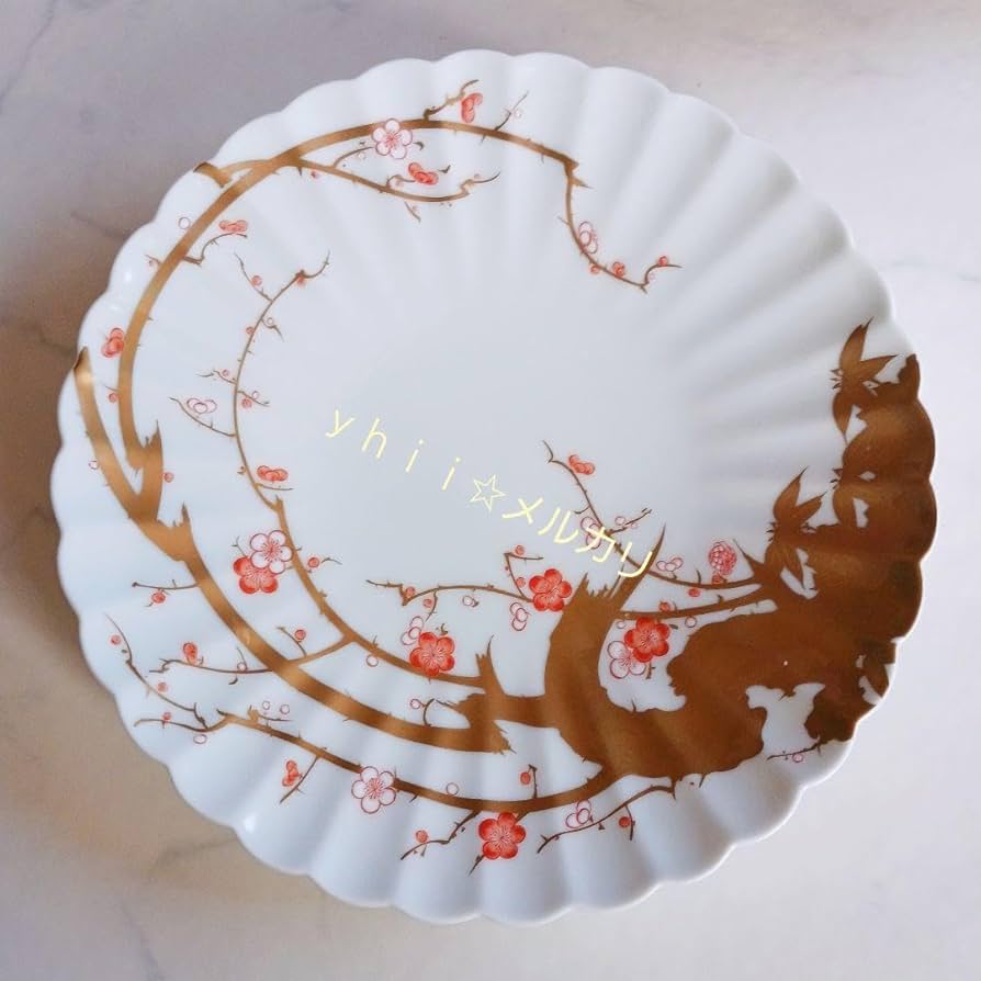 2034 深川製磁 方皿4客 丸皿3客 金彩 2034 深川製