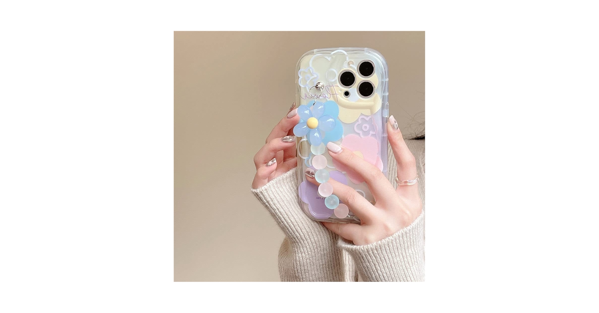 スマホアクセサリー DECO depuis 1985 3D FLOWER MALTI CHAIN スマホ