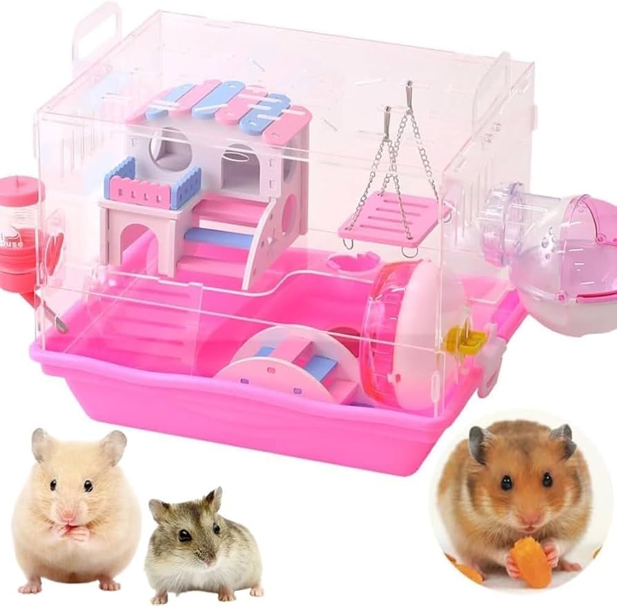 ①広さ＆通気性＆保温性抜群なハムスターケージ【DIY】給水器付 ③広さ