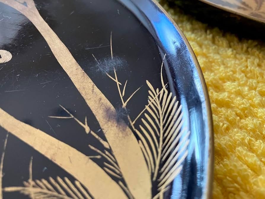 Amazon.co.jp: ノーブランド品江戸後期漆器蒔絵銘々皿アンティーク骨董