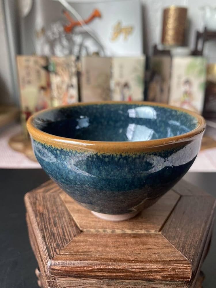 Amazon.co.jp: 天目茶碗 茶道具 建窯盞 窯変釉 茶碗 油滴天目 曜変天目