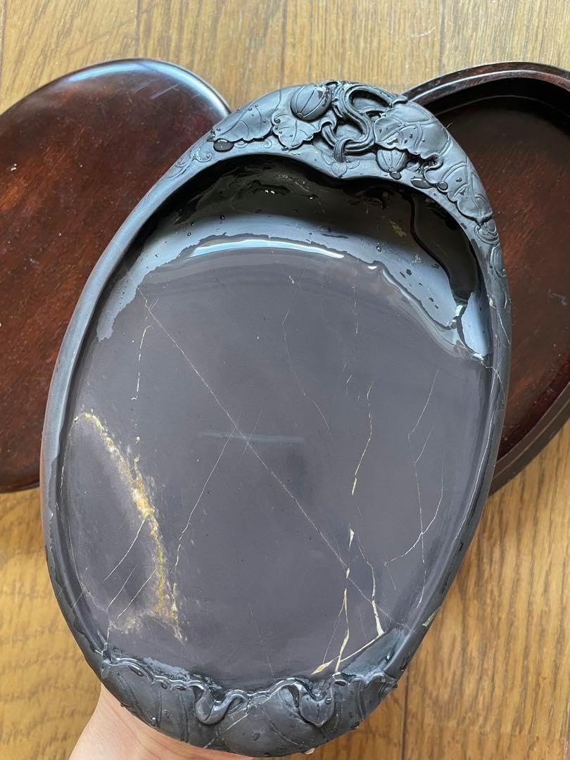 書道具 硯 端渓硯 老坑 水巌 天青色 青花 凍 氷紋 約