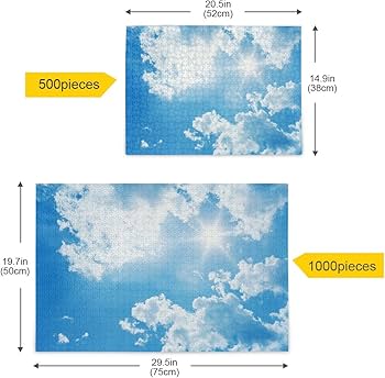 Amazon.co.jp: MAKIKU 1000ピース ジグソーパズル 青空 雲 柄 ブルー