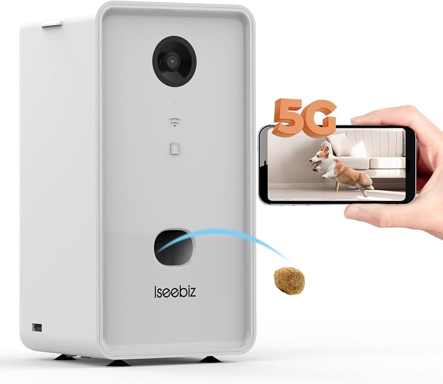 Amazon | Iseebiz ドッグカメラ ペットカメラ 自動給餌器 5G 飛び出す