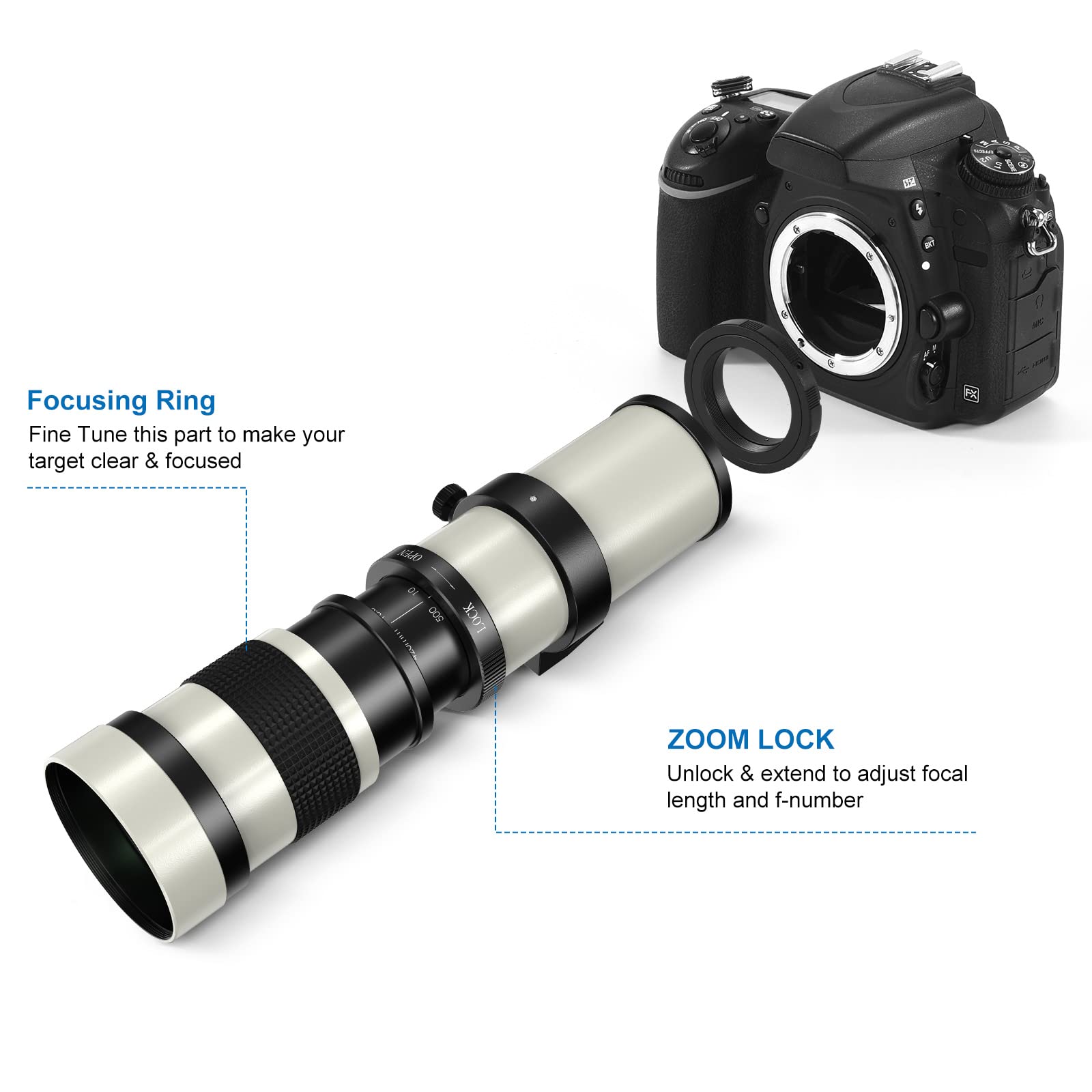 Amazon.co.jp: Lightdow 対応ニコンfor Nikkor 望遠レンズ 420-800mm F