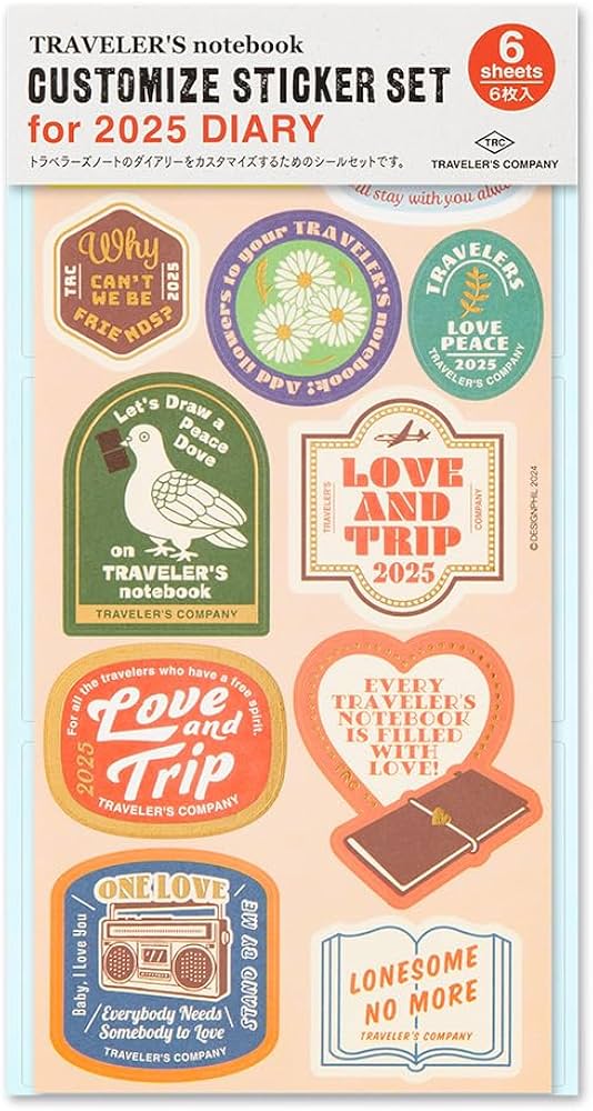 Amazon.co.jp: トラベラーズノート カスタマイズシール 2025年