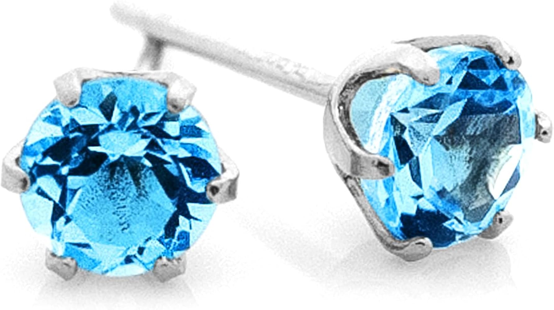 Amazon | pt900 天然 ブルートパーズ 3.5mm ピアス ペア プラチナ