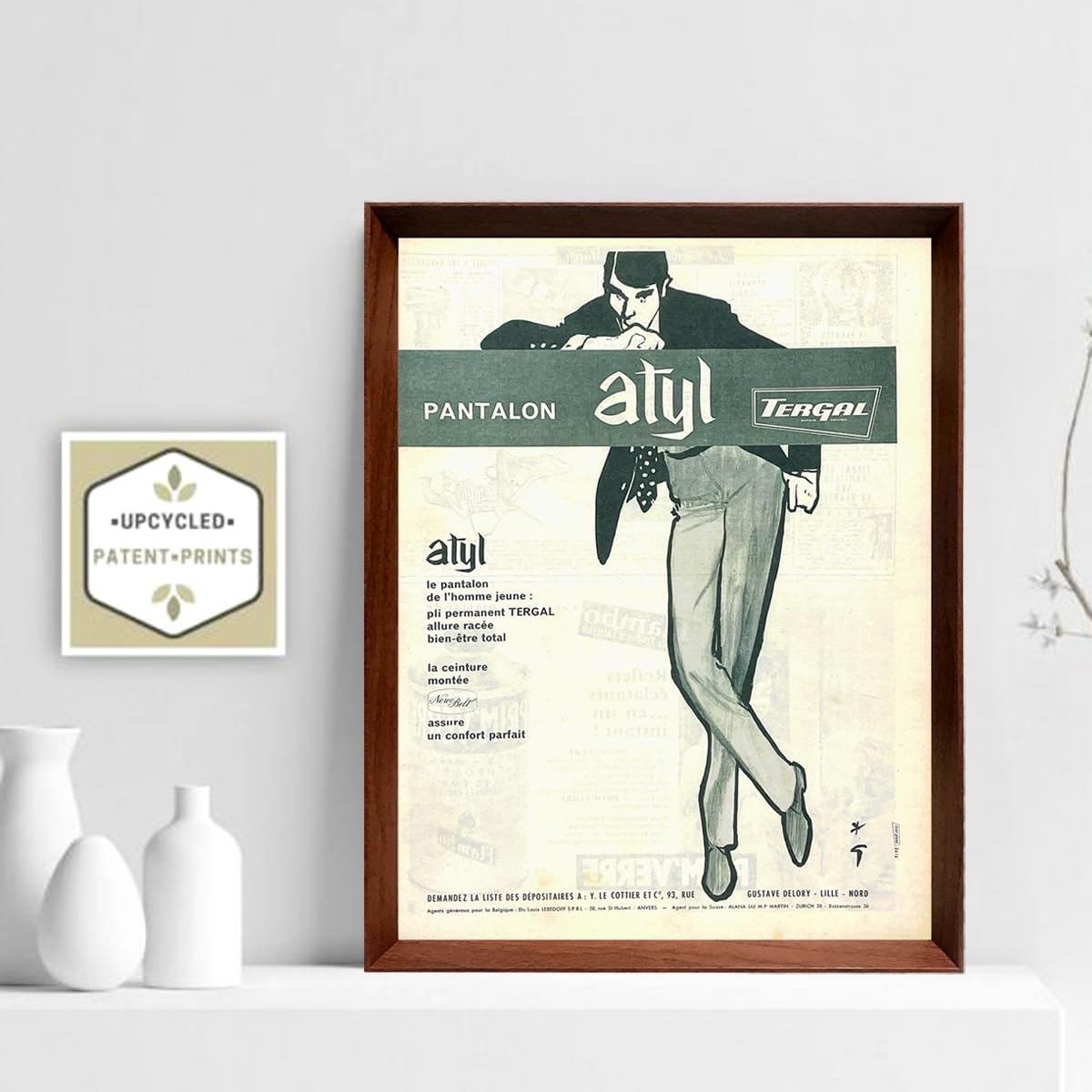 ヴィンテージ フランス シャルル・デュガソー 大判 額装 アート