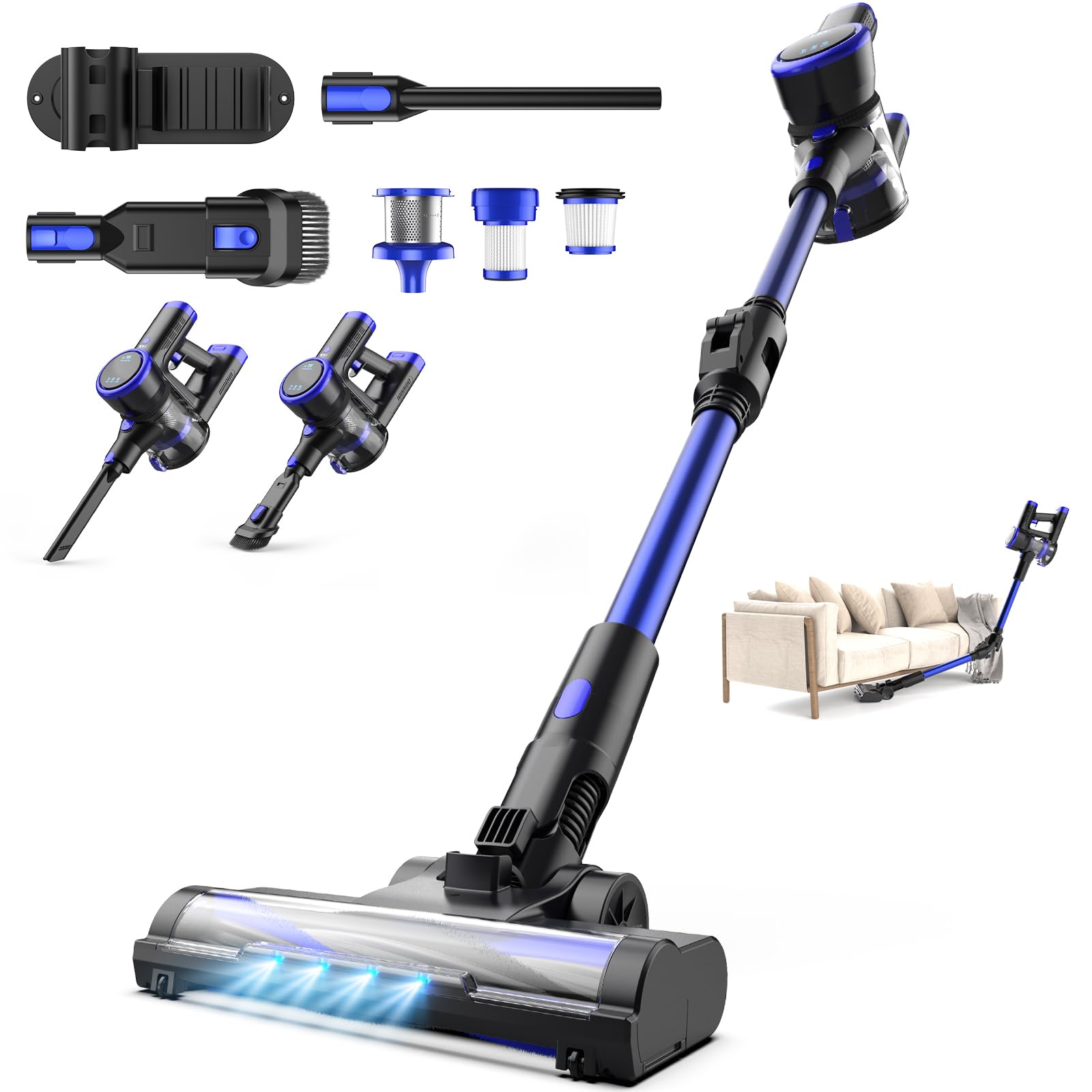 Amazon.co.jp: Zyvrex 掃除機 コードレス【腰痛ゼロ設計】50000Pa超