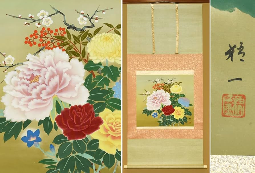 真作】掛軸 仮名書 和歌書幅 日本書道作品 古美術 合箱入 U40 真作