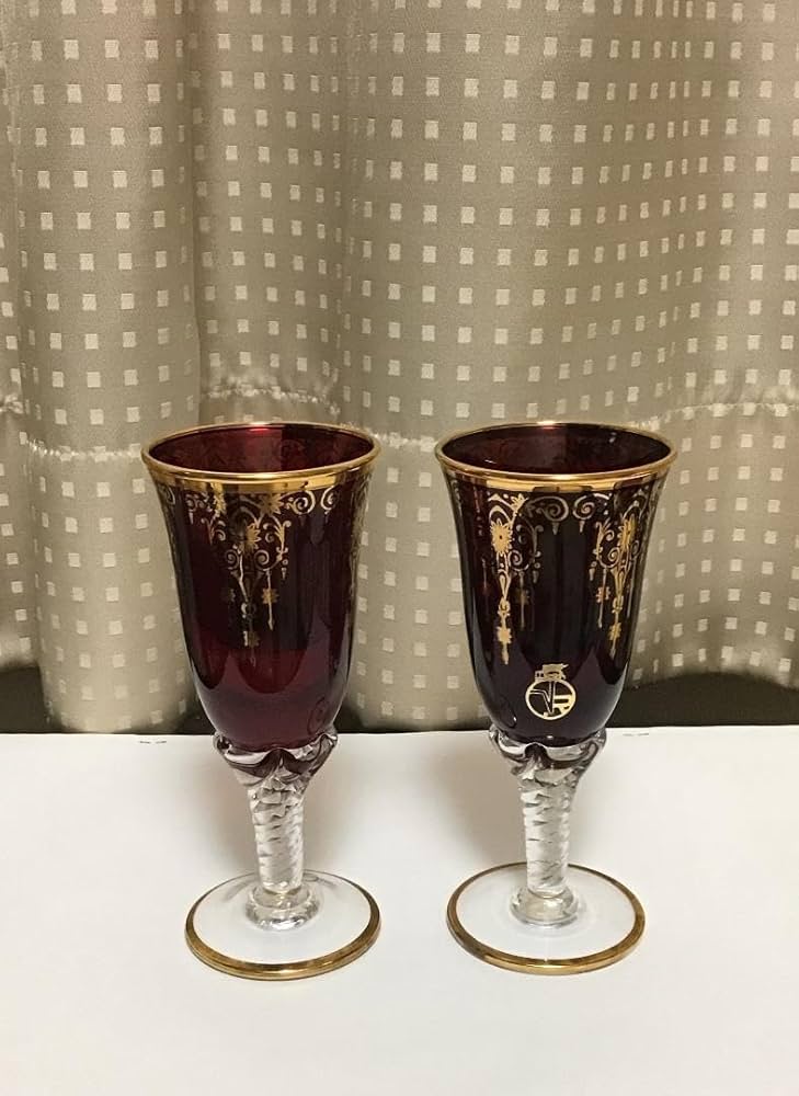 24KTベネチアングラス ワイングラス？2個セット 24KTベネチアングラス