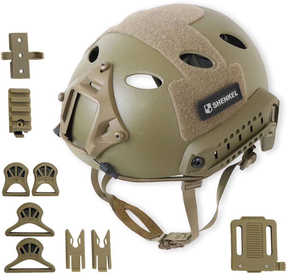 Amazon.co.jp: SHENKELPJタイプ タクティカルヘルメット 4点式あご紐