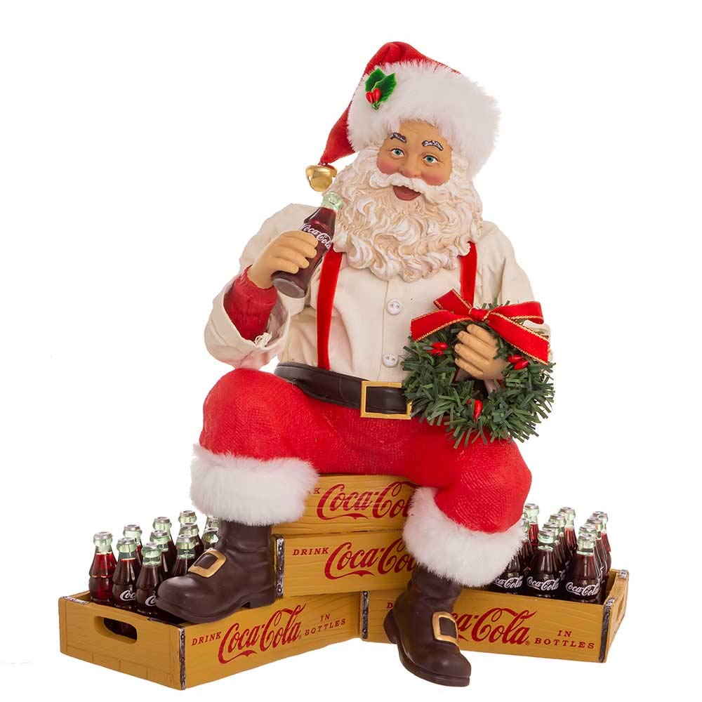 Amazon.com: Coca-Cola 9-Inch Santa Sitting on Crates : Home & Kitchen