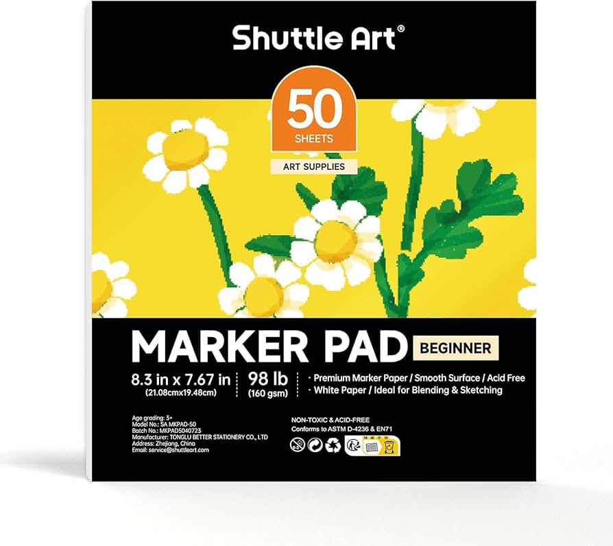 Amazon.co.jp: Shuttle Art スケッチブック マーカー用画用紙 50枚