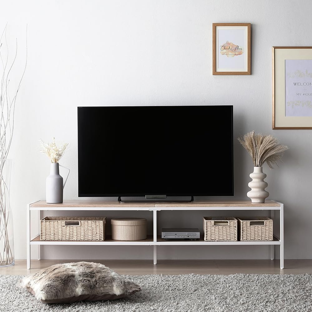 □テレビボード コンパクト 幅90×奥行40×高さ45㎝ クリーム系