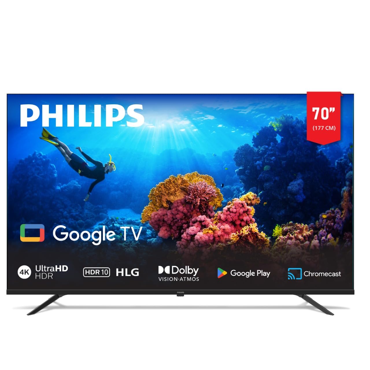 philips 70 Inch 4K Smart Google TV 7100 Series 70PUT7129/56, Dolby