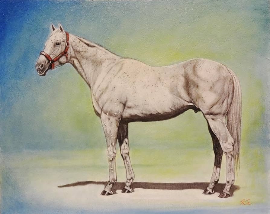 上鈴木正一 油彩画 B4『オルフェーヴル6』新作原画 超オススメの作品