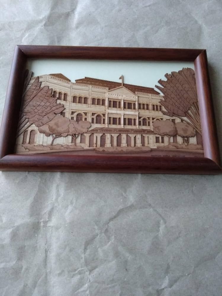 シンガポールラッフルズホテル熱帯植物リトグラフ額装仕立て