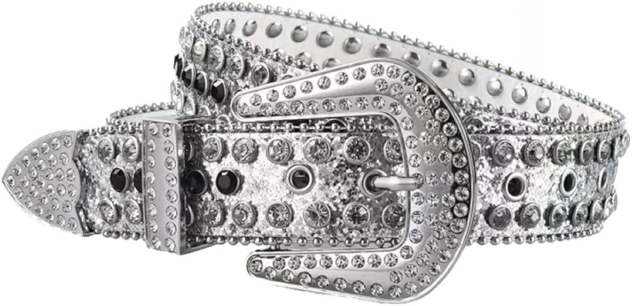 Amazon | $ole onle ベルト ギラギラ ブラック ブリンブリン ヒップ