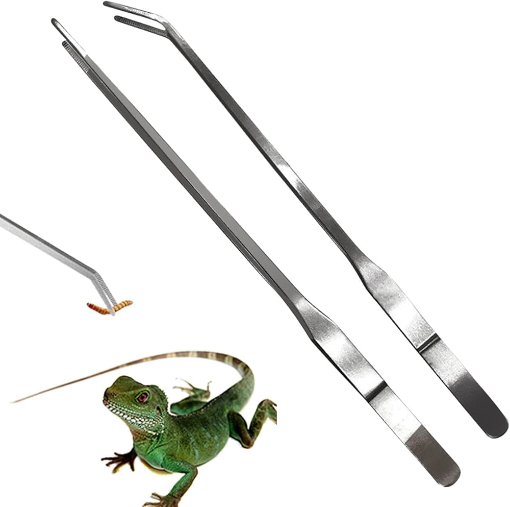 Amazon.co.jp: 2 個給餌ピンセット 爬虫類ピンセット セーフティ