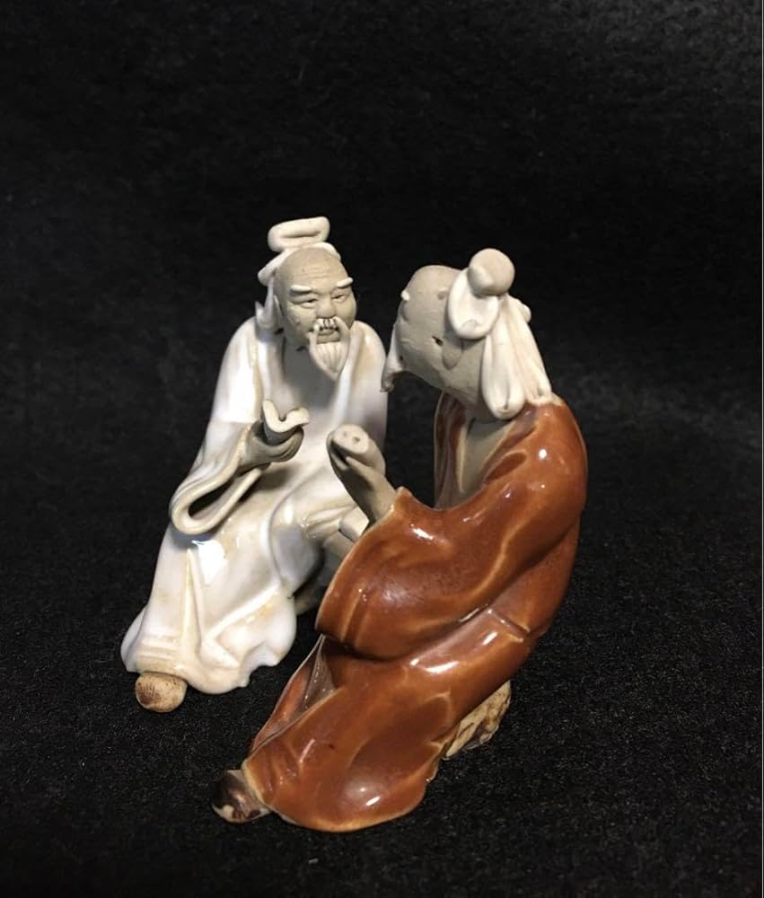 中国美術 古玩 色絵陶人形 陶器人形 高さ約26cm 置物 オブジェ 古董品