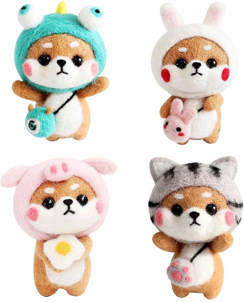 Amazon | 4セット 羊毛フェルト フェルトツール ウールフェルト キット