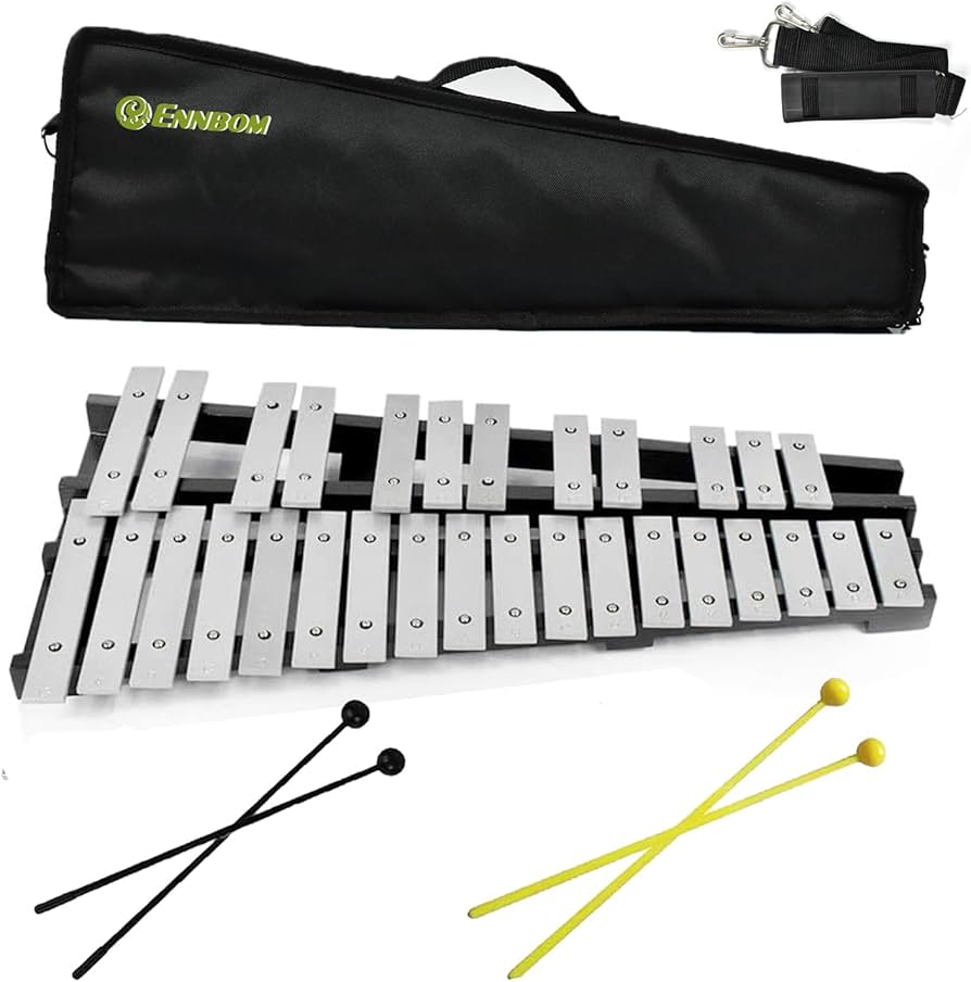 Amazon | ENNBOM 鉄琴 30音 折り畳み マレット4本 収納ケース付き 卓上