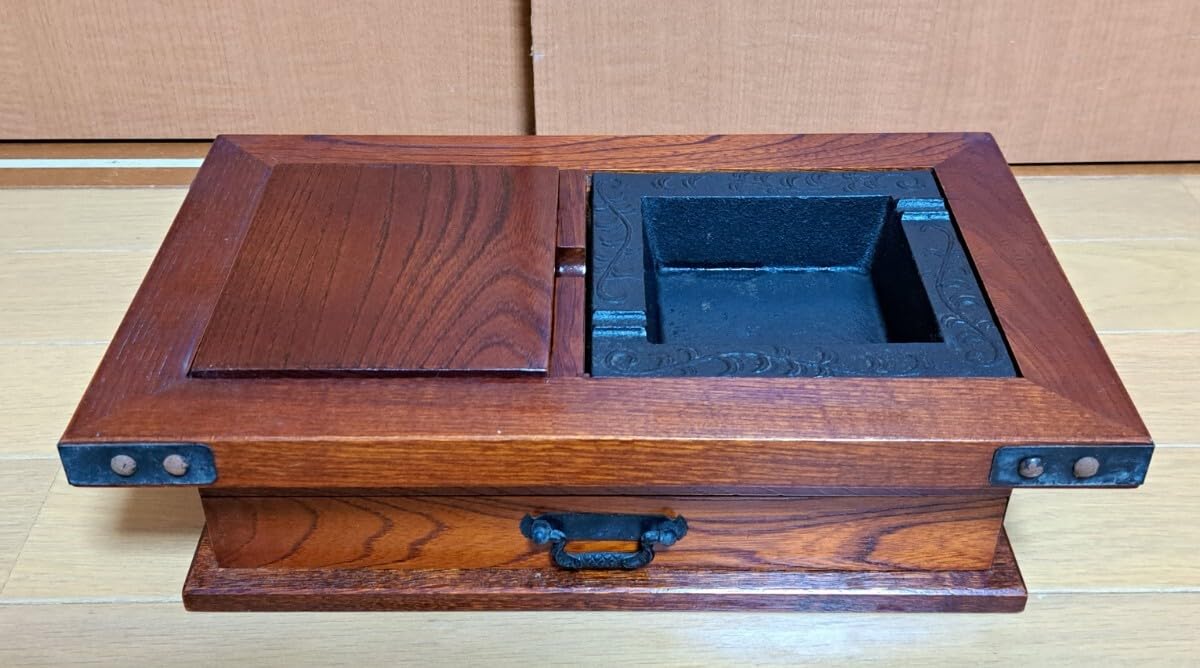 囲炉裏テーブル昭和レトロ 火鉢 古民家家具希少 引き出し 木製