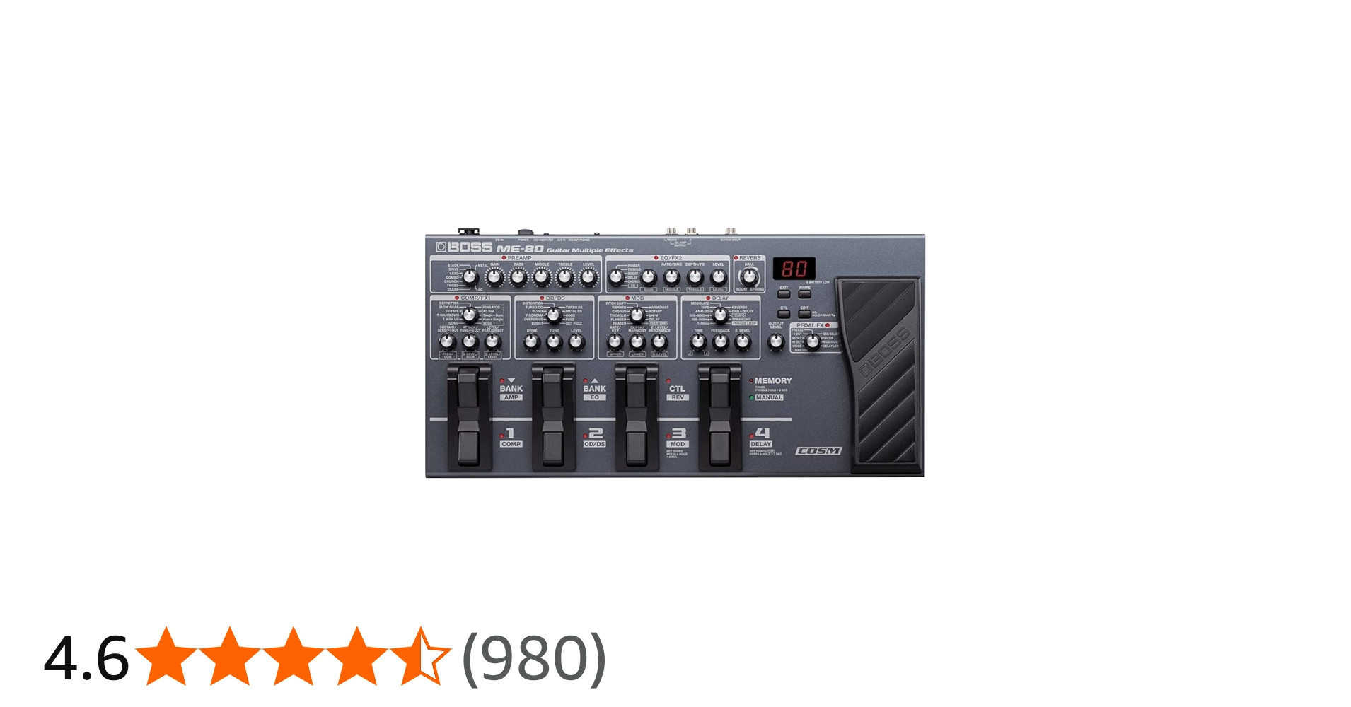 Amazon | BOSS Guitar Multiple Effects ME-80 | ディストーション