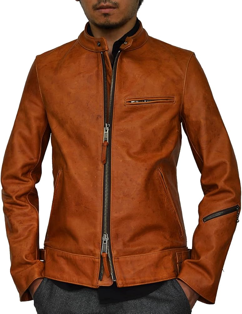 Amazon | [ハルフ] 馬革 ライダースジャケット レザージャケット