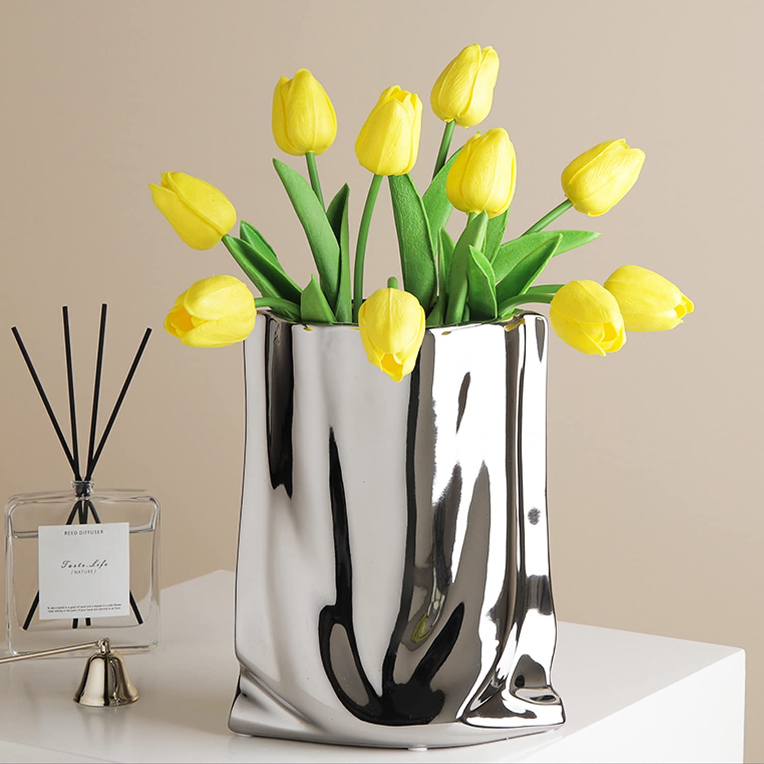 石丸陶芸【銀花作】 花瓶？酒器 ？インテリアに 石丸陶芸【銀花作