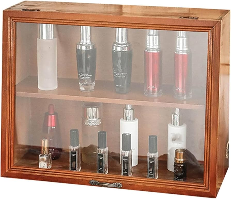 Amazon.co.jp: TVTデスクトップ収納ボックス 木製 コレクションケース