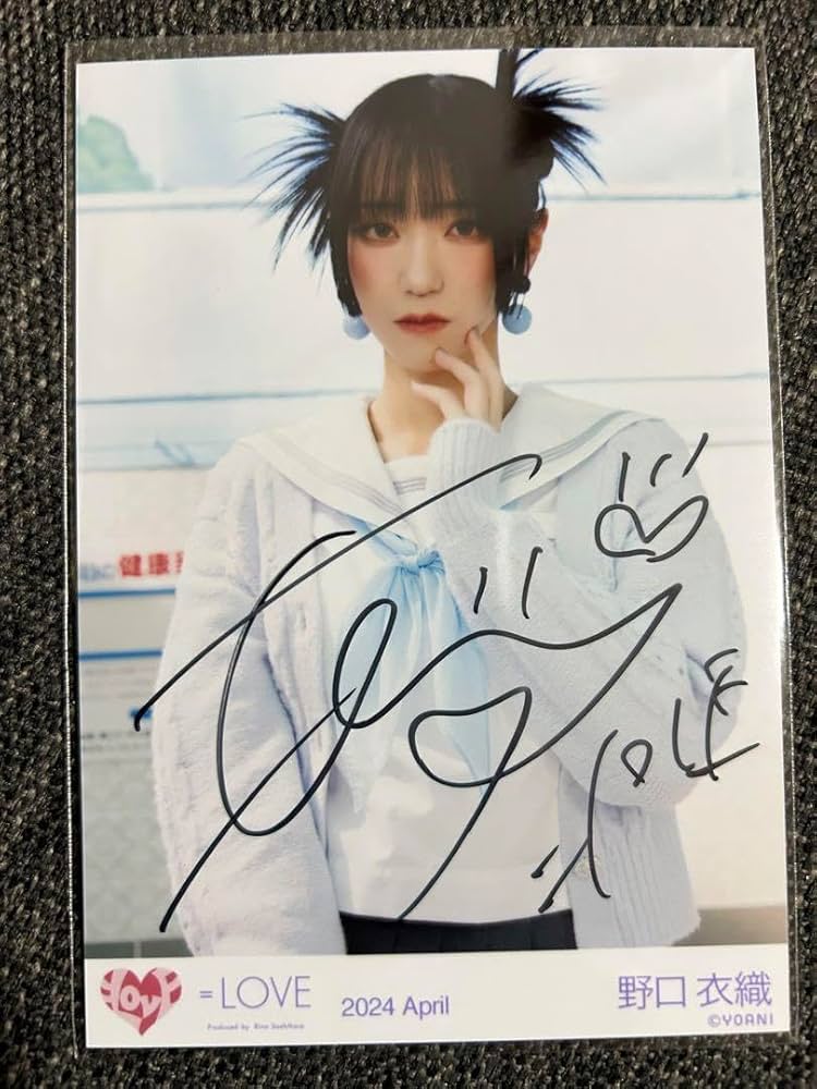 野口衣織 直筆 生写真 黒衣装 ヒキ イコラブ 野口衣織 アリーナツアー
