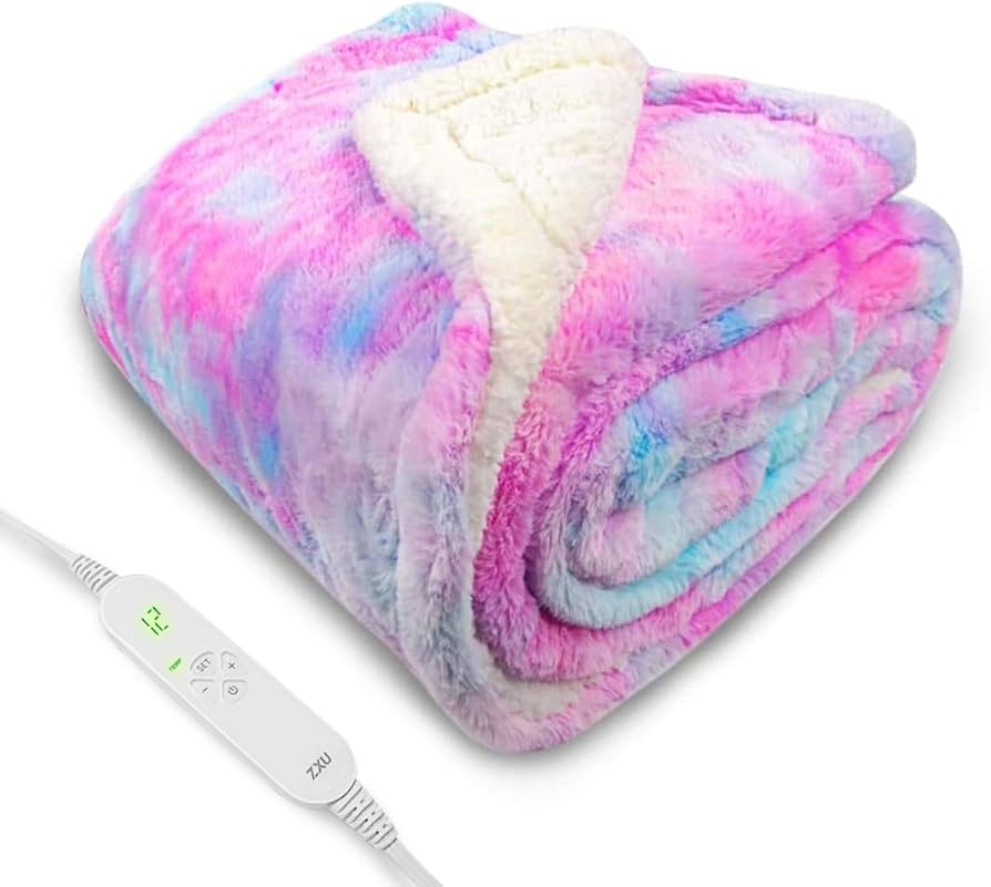 Amazon.com: ZXU Heated Blanket Electric Throw Blanket， Plush