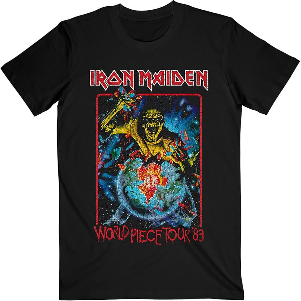 Amazon.com: Iron Maiden Unisex T-Shirt: World Piece Tour '84 V.1