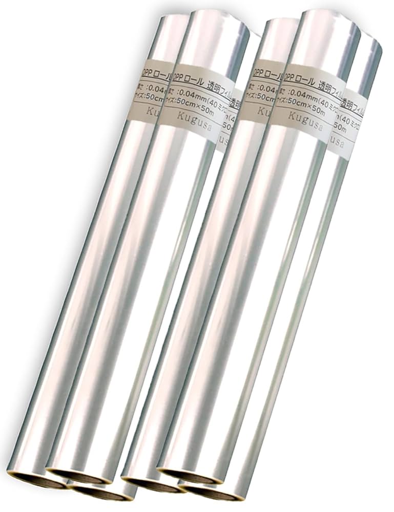 OPPロール ラッピングフィルム 70cm×50m6本 厚さ40ミクロン2465 透明